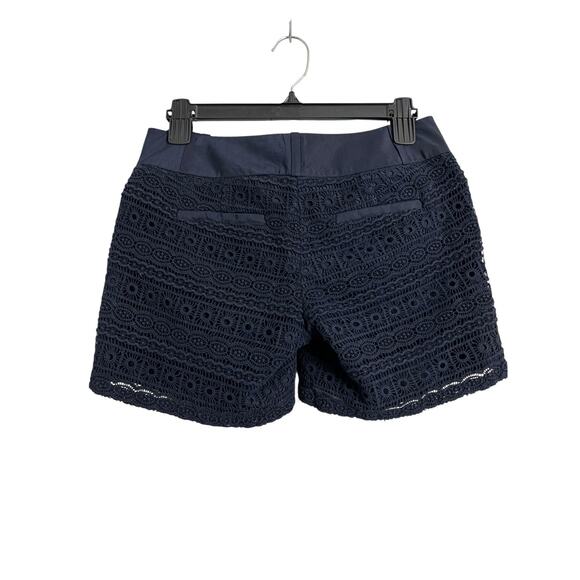 The Limited Lace Chino Shorts Womens 0 Blue Lined Dressy Casual Summer Party - Picture 2 of 4